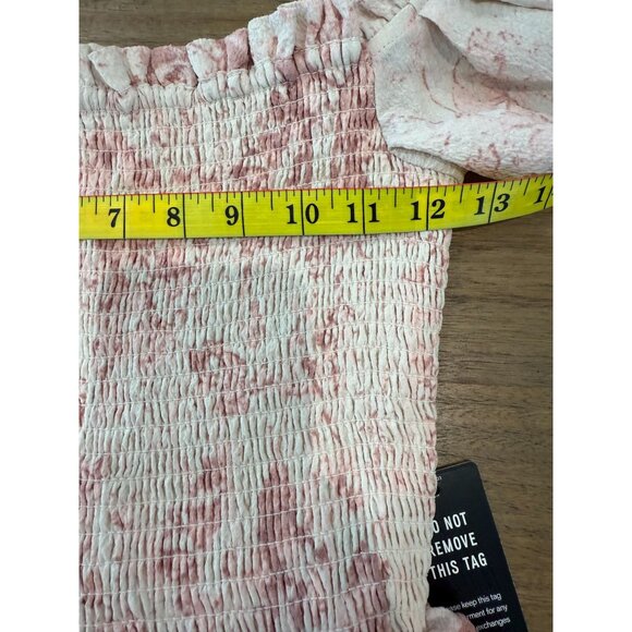 Brand new Women's Express Watercolor Print Smocked Tiered Ruffle Dress, size sma - Picture 7 of 13